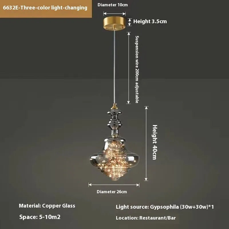 Modern glass droplight chandelier with adjustable height in contemporary lighting design