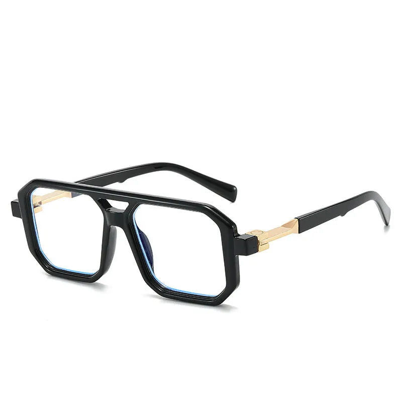 Retro double beam pilot catwalk sunglasses shown in a selection of frame and lens colour options.