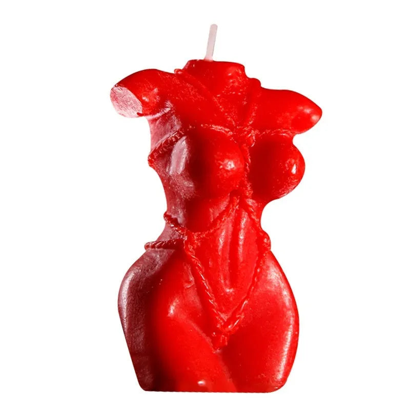Low temperature soy wax sensual candle in rose red, spring pink, and lilac purple colours for body massage