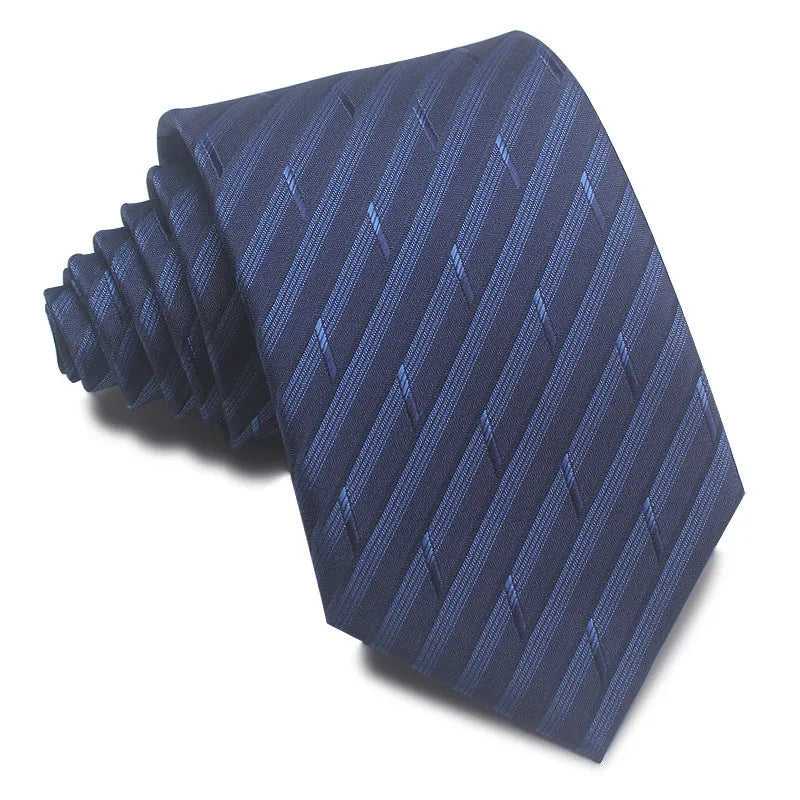 8cm wide polyester jacquard tie with striped pattern in arrow shape for business wear