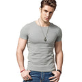 Men's lightweight summer T-shirt in blue, made from 100% polyester bamboo fibre fabric.