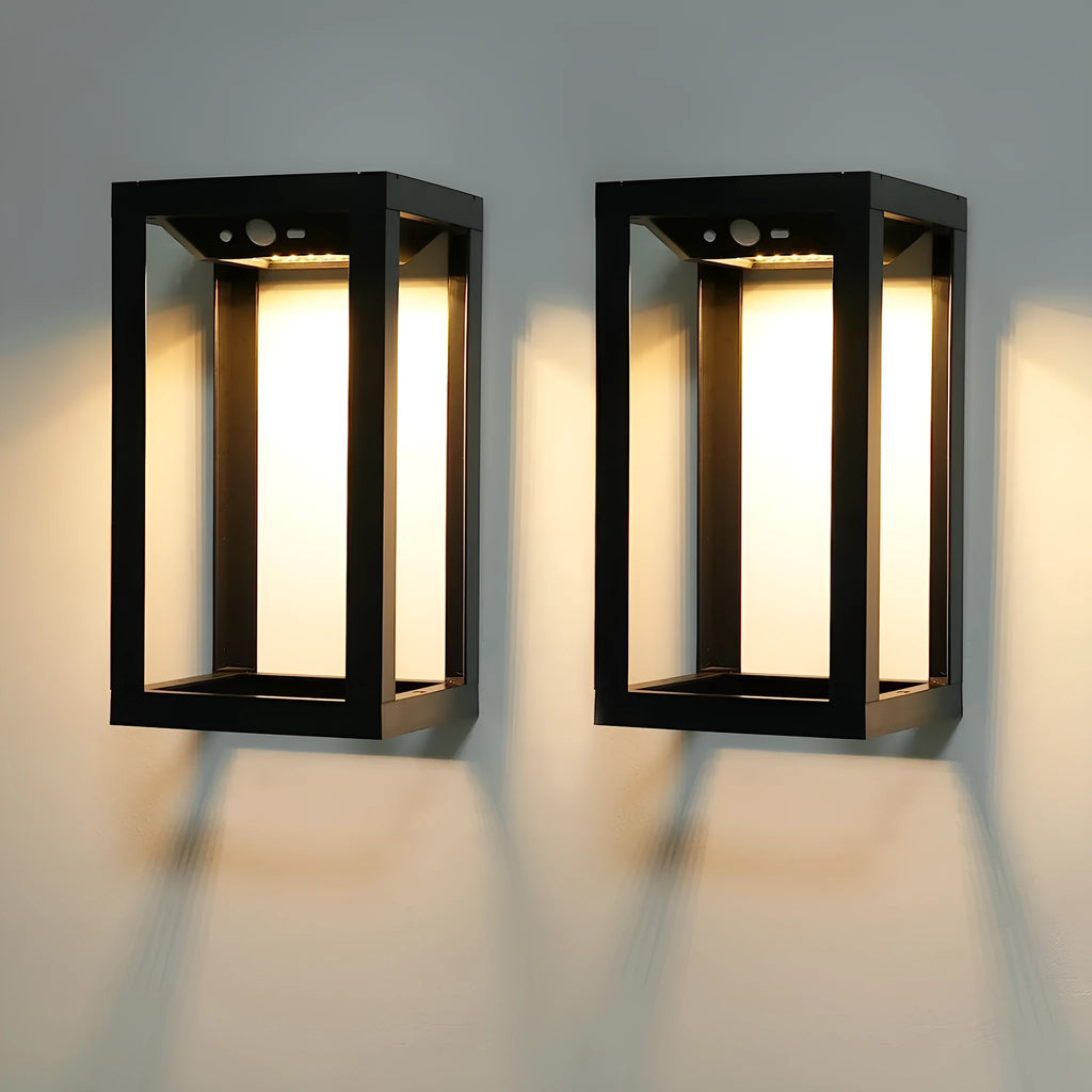 Modern Chinese outdoor solar wall lamp with plastic shell and IP65 waterproof rating for garden illumination
