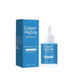 Copper peptide hair care oil bottle measuring 38.5 x 38.5 x 95mm with 30ml capacity