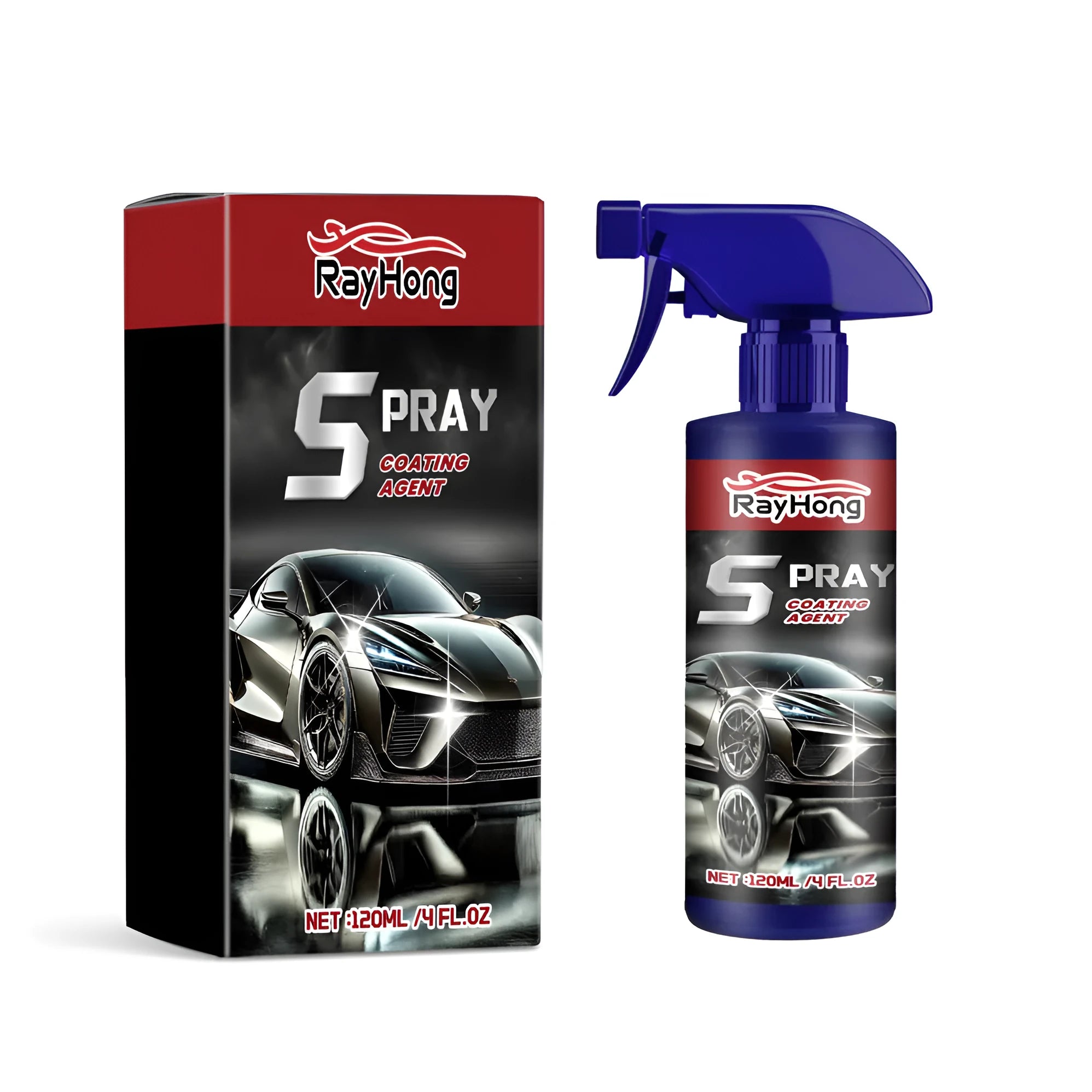 10.7 cm tall bottle of auto refresh car polishing spray with silica coating formula.