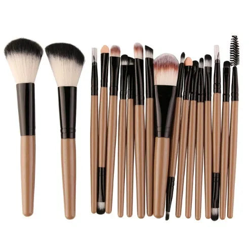 MAANGE 18 piece professional make-up brush set with fan-shaped cosmetic tool