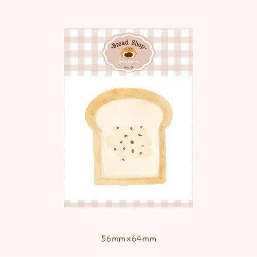 Food Bread Handbook Note Paper showing 30 sheets of 80g paper in 85mm x 120mm size with four colour design options