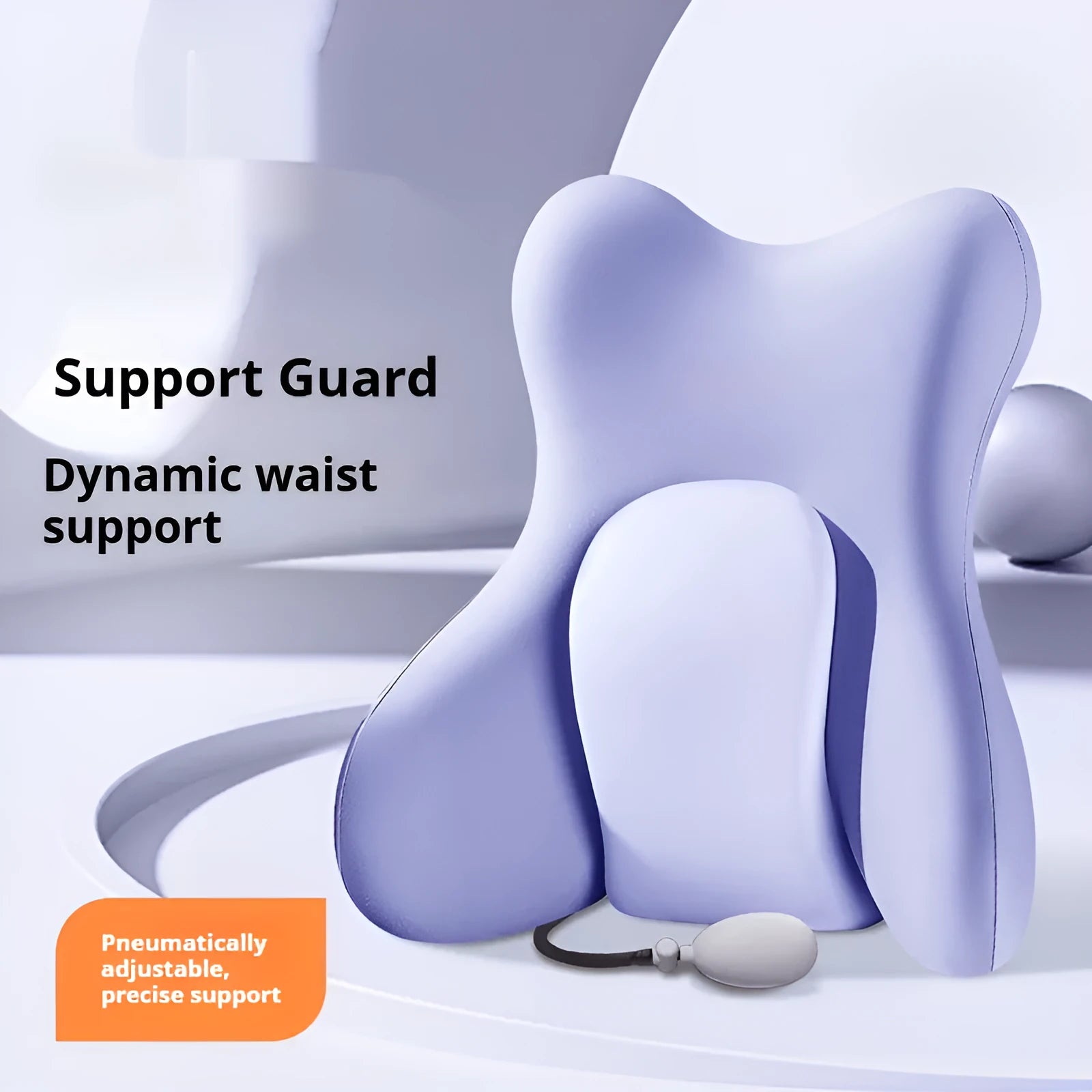 Brown ergonomic memory foam waist pad with removable cover for lumbar support.