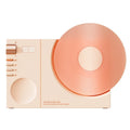 Mini Bluetooth speaker in Coral Pink colour with USB charging port and control buttons