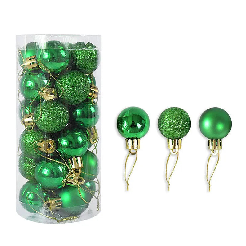 3cm diameter plastic Christmas baubles with shiny matte electroplated finish in multiple colours