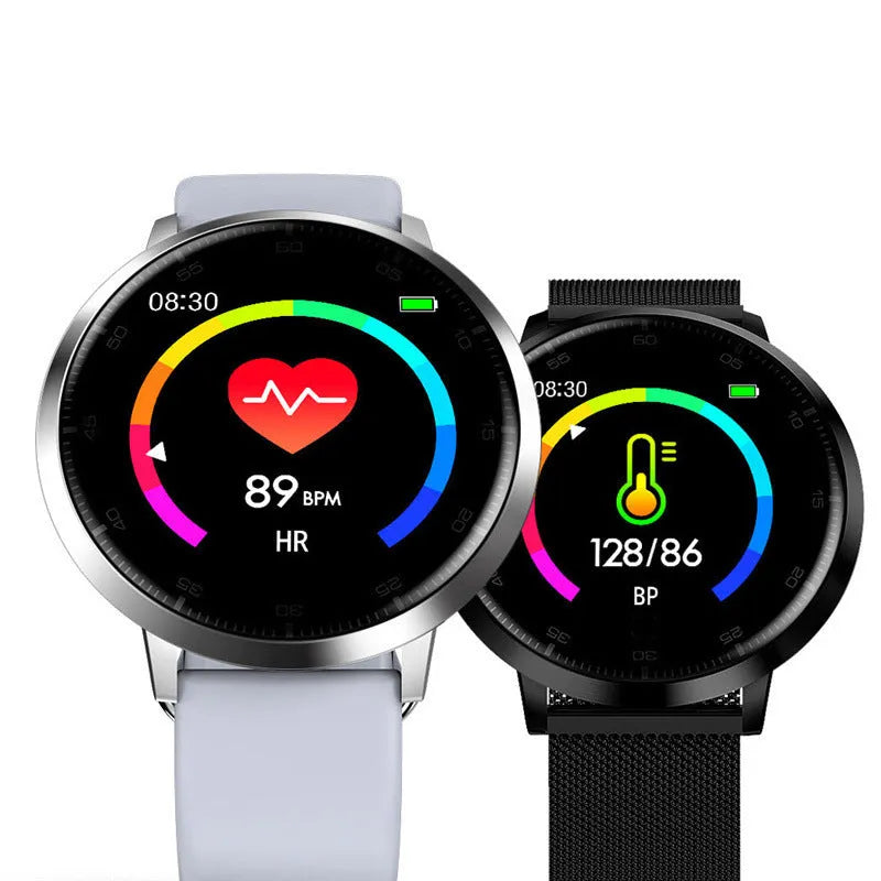 Ultra-thin waterproof smart health bracelet with zinc alloy body and silicone strap