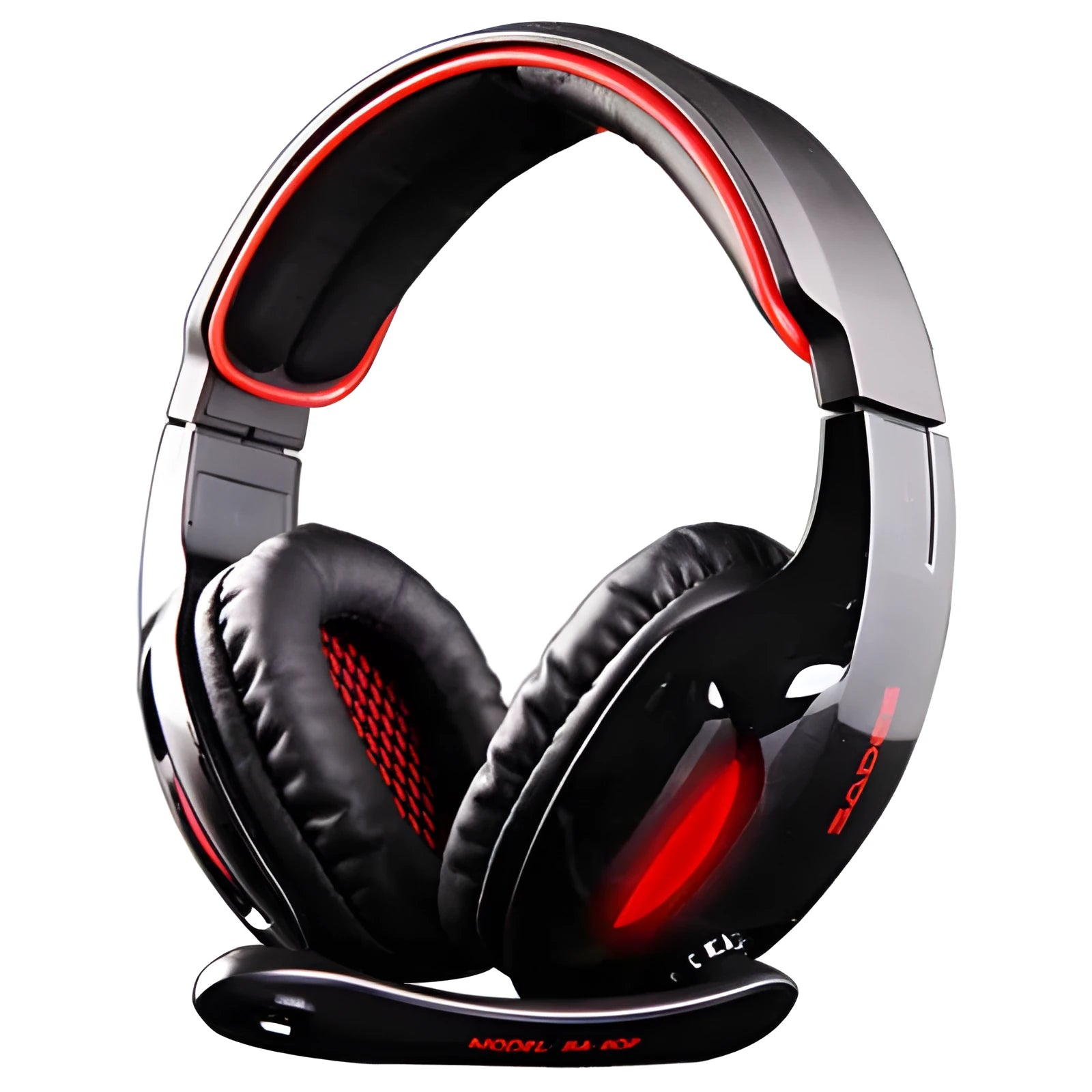 Black SADES SA902 wired USB gaming headset with over-ear cups and LED lighting on headband