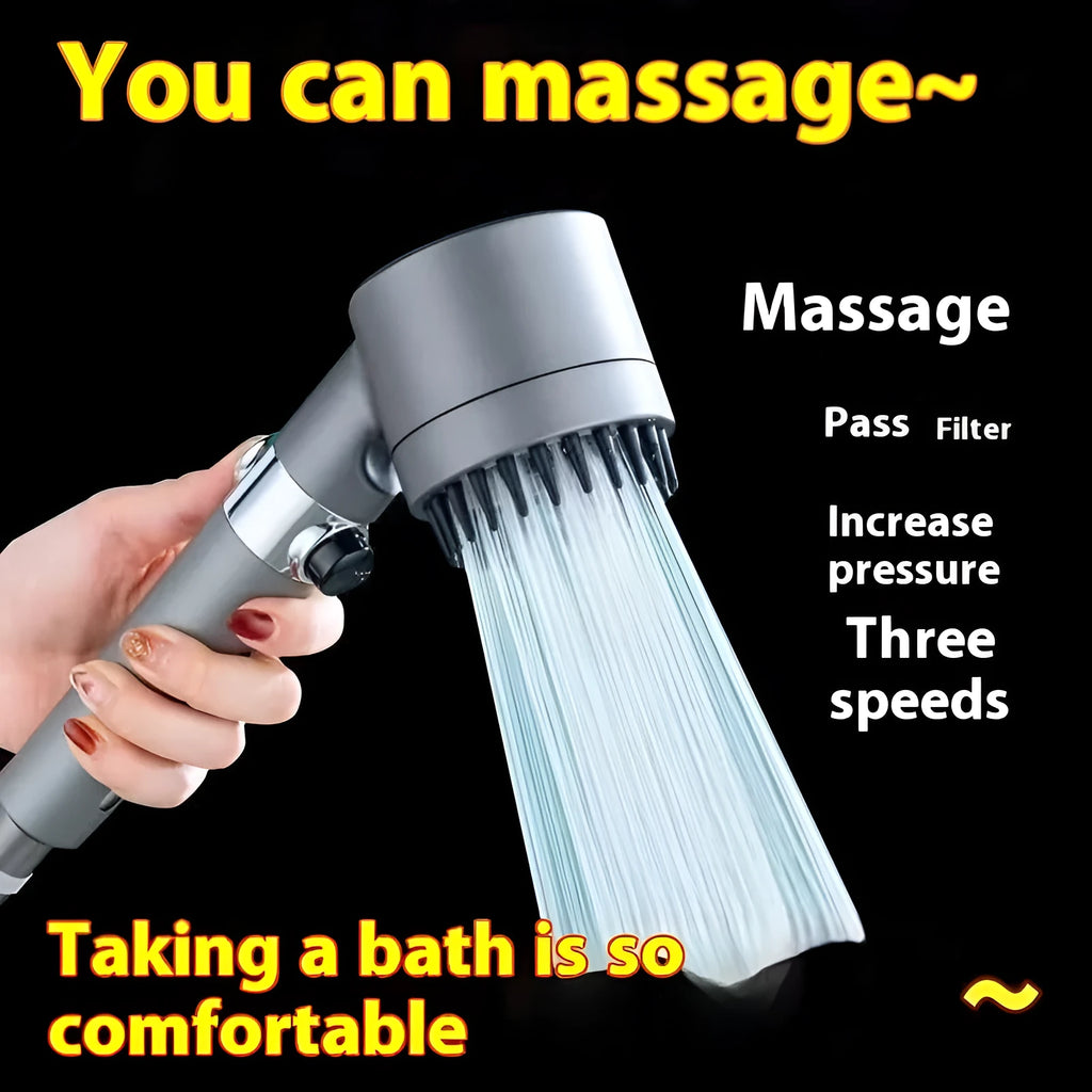 Portable Strong Boost bathroom filter shower head with three adjustment settings