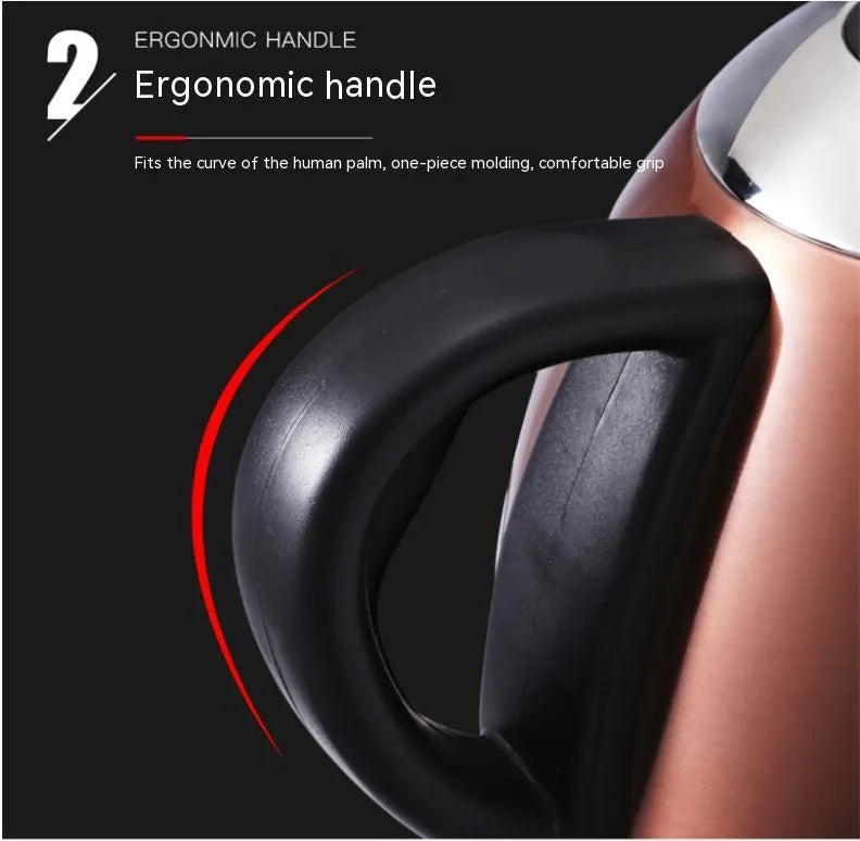 Stainless steel electric kettle in gold colour with touch control panel and 1L capacity