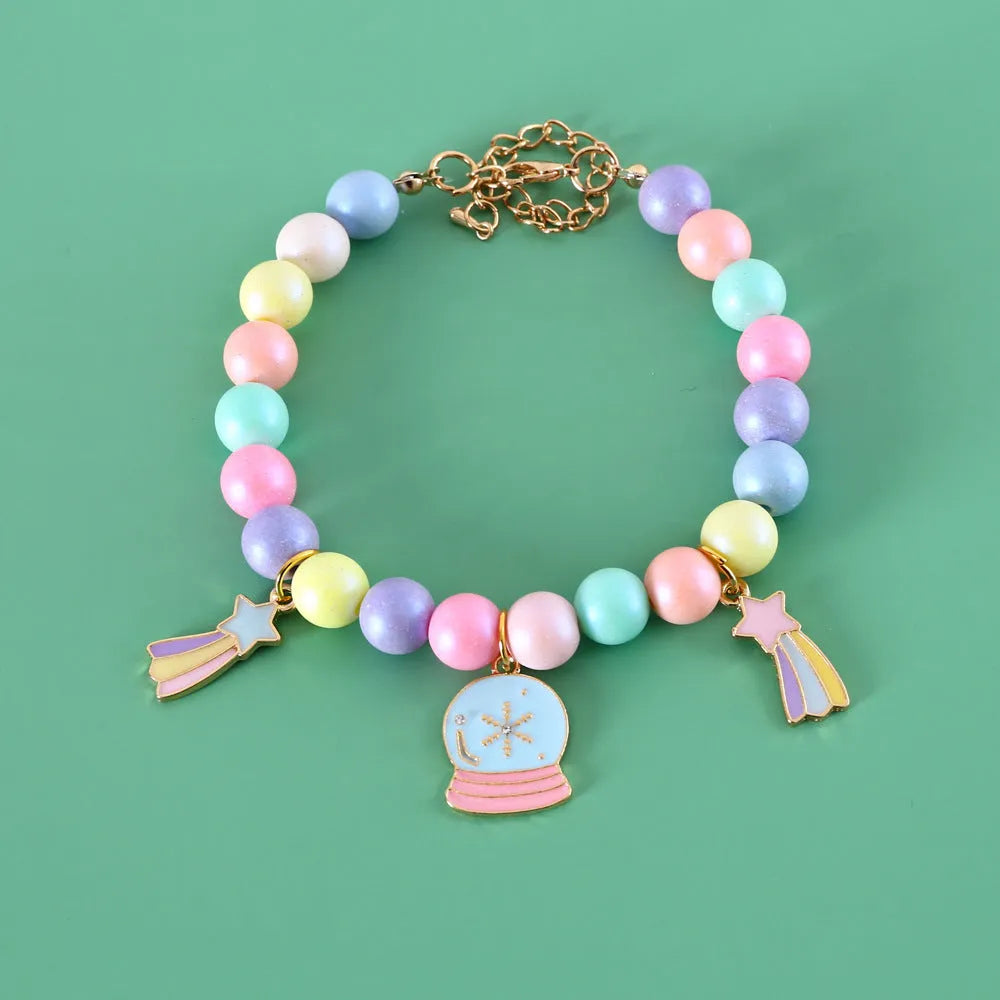 Colourful macaron pet collar with resin beads in six designs and adjustable sizing for small animals