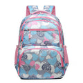 Blue children's school backpack with air pillow shoulder straps and Oxford cloth exterior