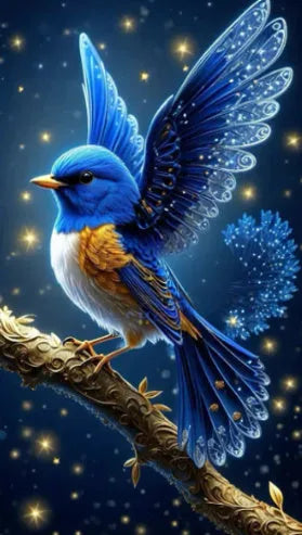 Blue bird diamond painting on 60x100cm acrylic canvas with modern simplicity design