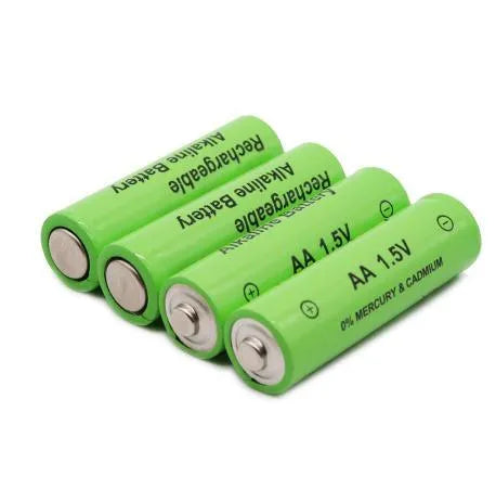 Alkaline rechargeable AA battery with 3000mAh capacity and 1.5V rating