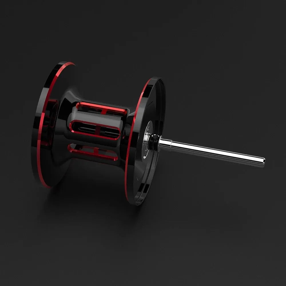Drip wheel fishing reel with lure rod and a choice of left or right-hand wheel, shown with included fishing vessel.