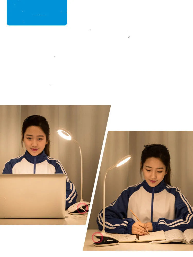 Rechargeable table lamp with touch switch and USB charging port in green, pink, or white colours