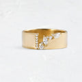 Gold electroplated copper women's ring with shining zircon accents, shown in UK size options