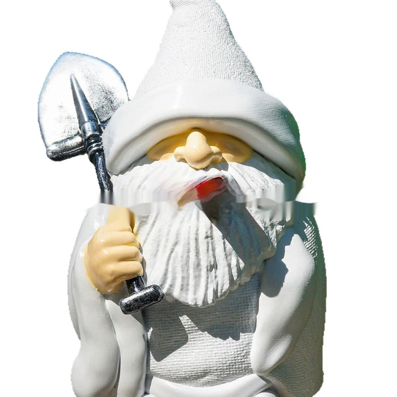 Christmas smoking shovel dwarf garden ornament in resin and plastic craft design