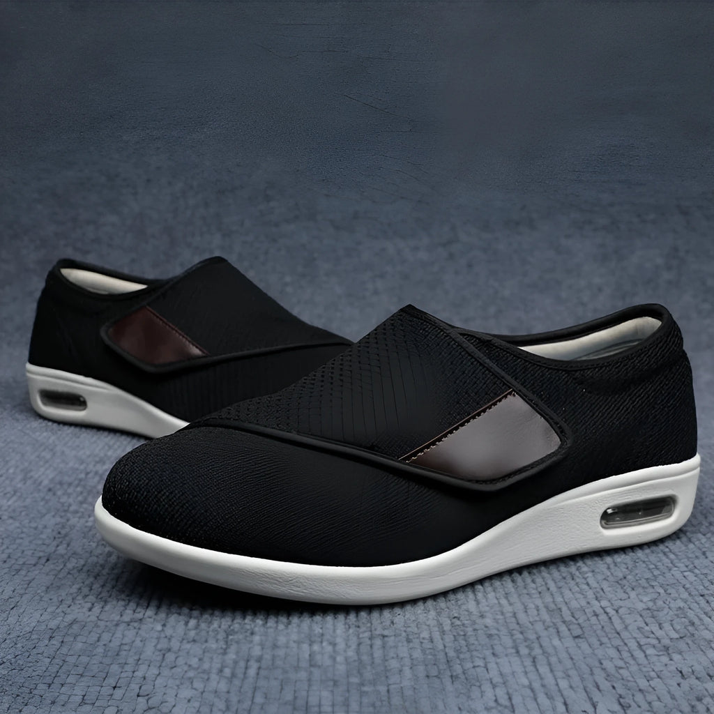 Casual beige slip-on shoes with a round toe and rubber sole for men and women.