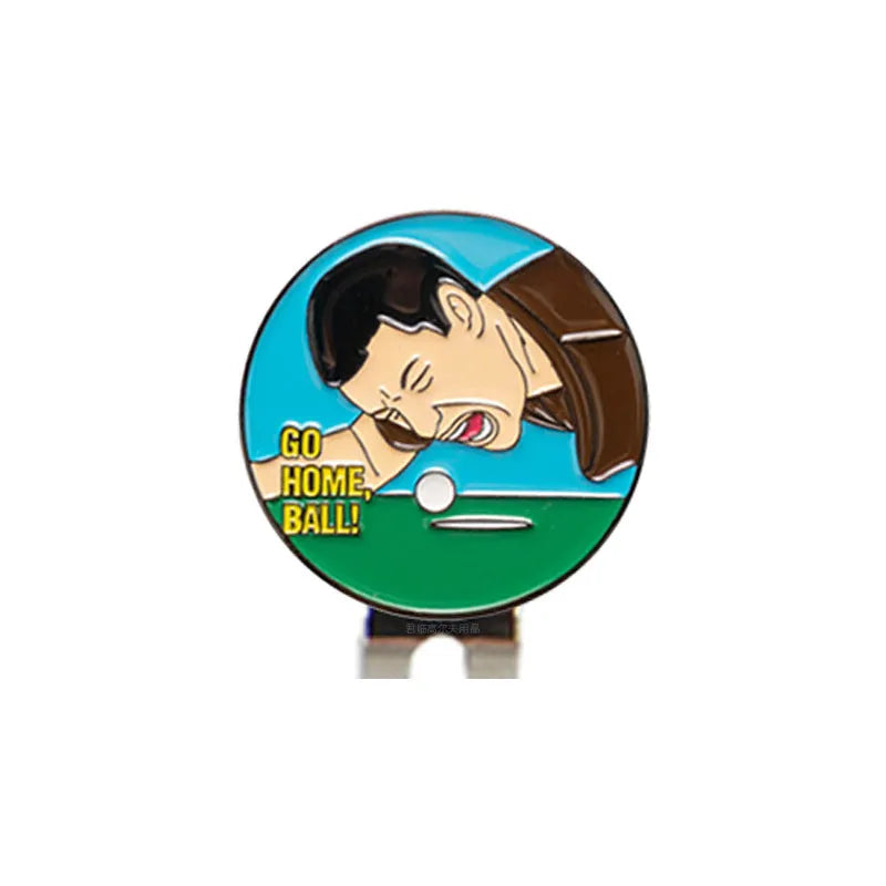 Zinc alloy hat clip with creative metal craft patterns for golf accessories