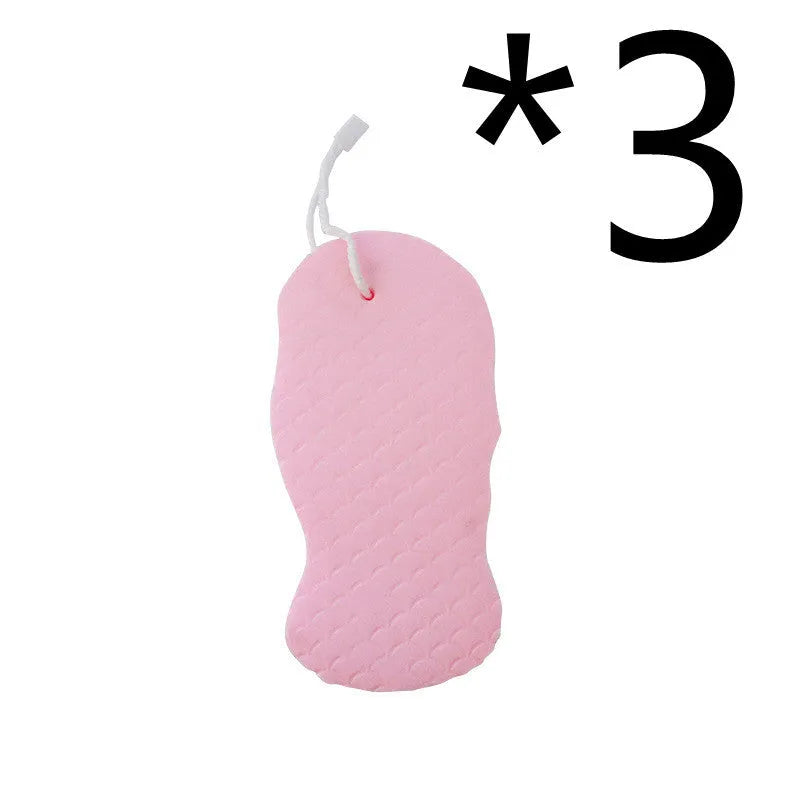 3D fish scale pattern bath sponge in white, grey, pink, or light blue colours for gentle body exfoliation