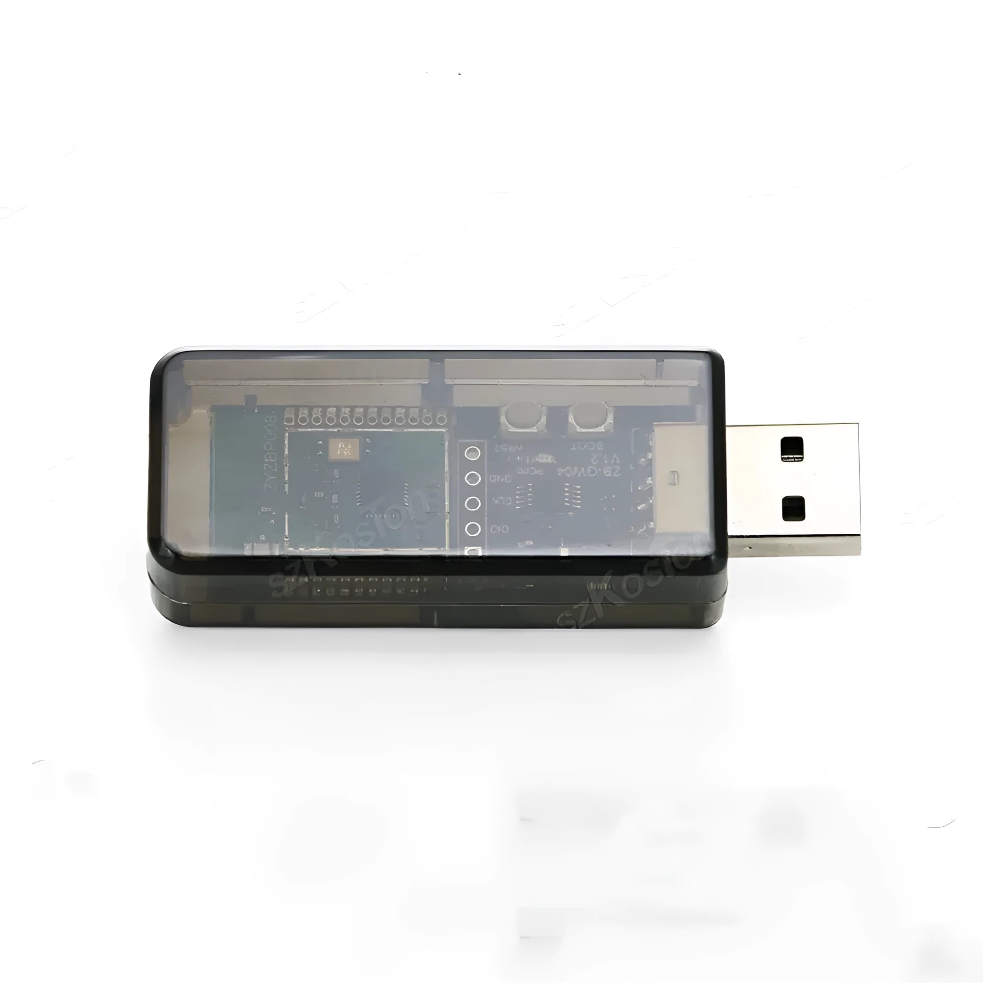 Silicon Labs EFR32MG21 Zigbee USB Dongle in plastic housing for Home Assistant.