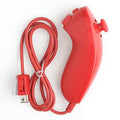 Wii left and right gamepad controller set with wireless right controller showing rubber sleeve