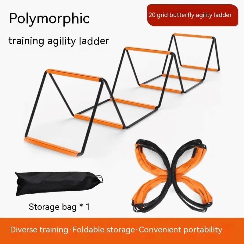 Multi functional butterfly agile ladder children's physical fitness equipment with training ropes