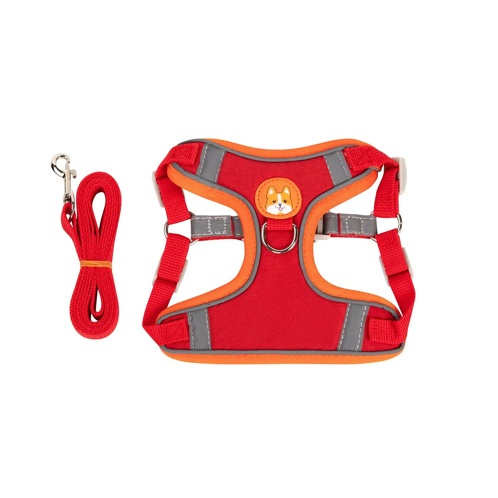 Adjustable dog harness with chest strap in various colours and sizes for haulage rope attachment.