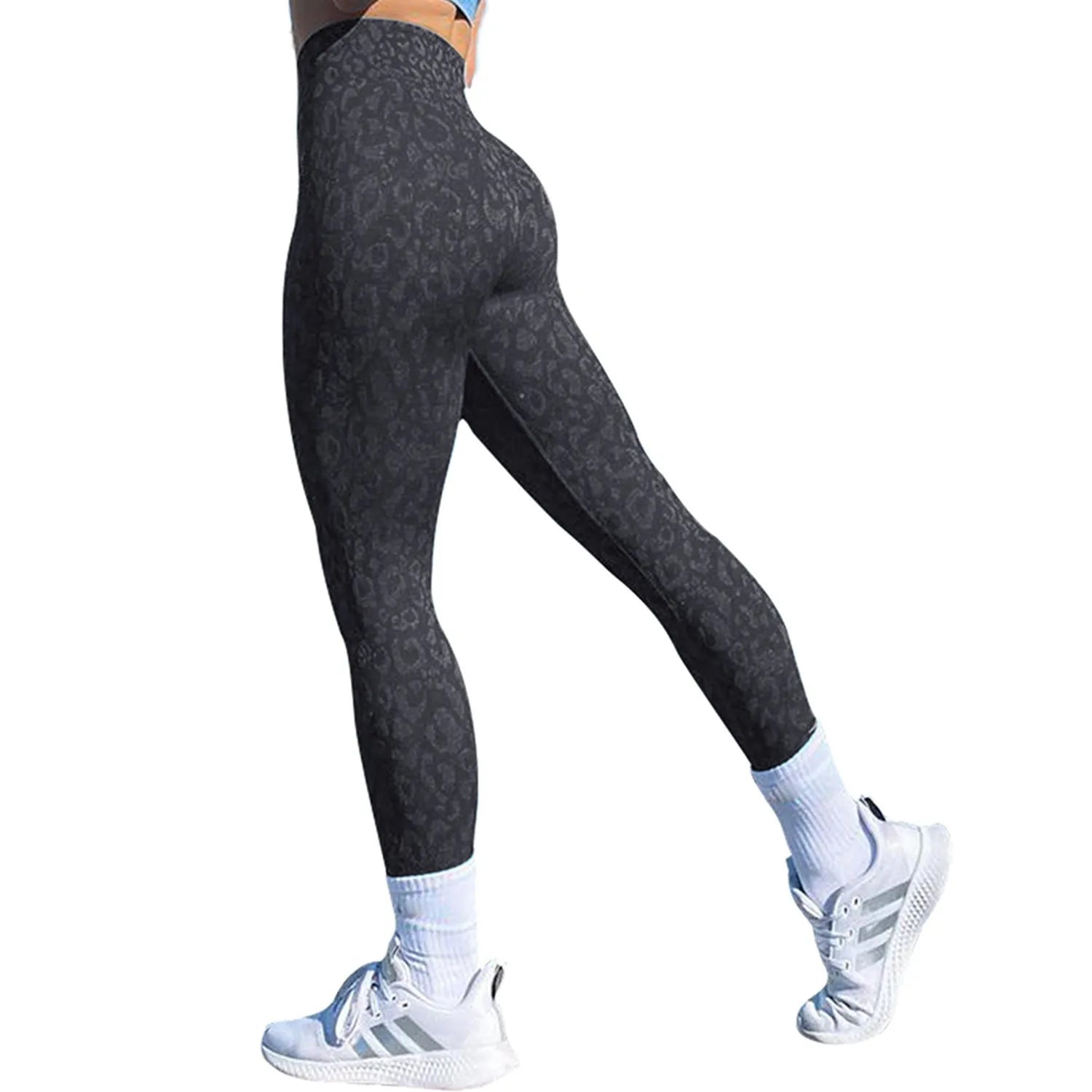 Women's booty lifting fitness leggings in camo and leopard print designs for gym and yoga workouts