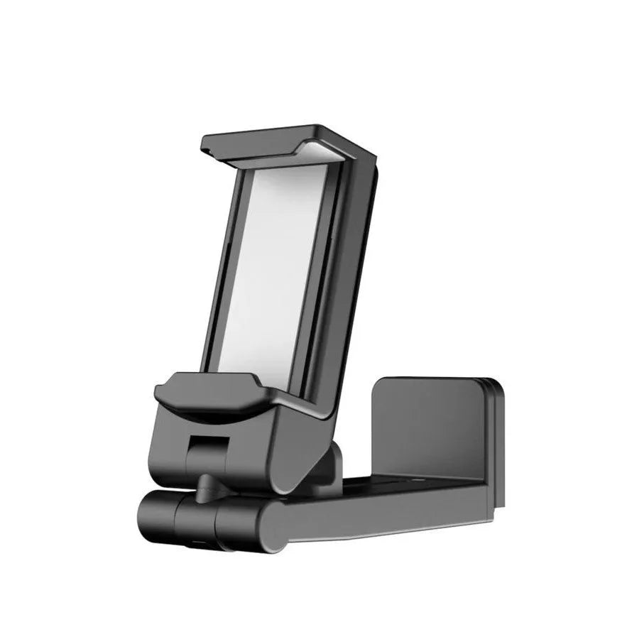 Foldable rotating phone holder in black, green or grey showing multiple viewing angles