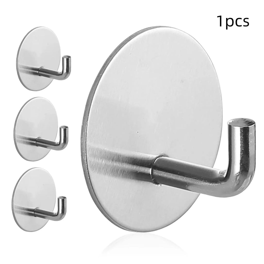 Stainless steel self-adhesive hook in black and polished finishes with 3kg load capacity
