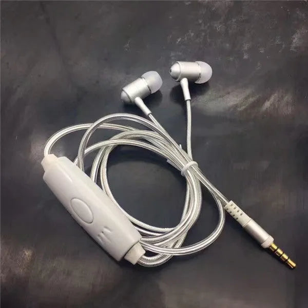 Compatible LED earphone with aluminum shell and music rhythm light in blue green or pink colors