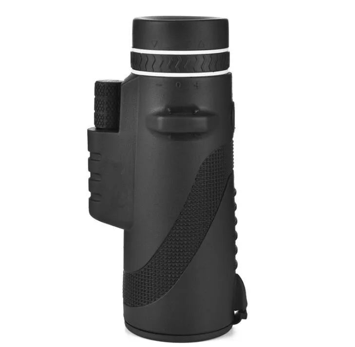 Black HD 40x60 monocular telescope for mobile phones with 40x magnification and waterproof design.