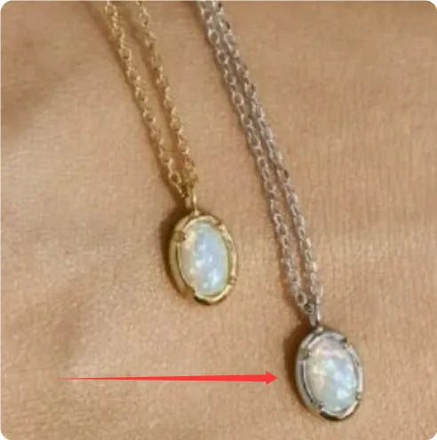 S925 silver geometric pendant necklace with round and oval elements in gold or white gold colour