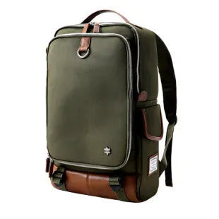 Modern large men's backpack in Oxford cloth shown in Army Green colour.
