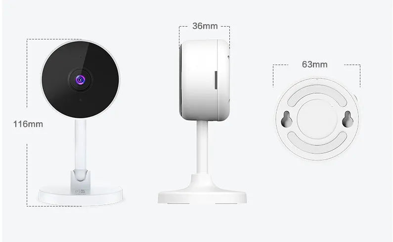 White outdoor WiFi security camera with gun style design and TF card slot for home monitoring