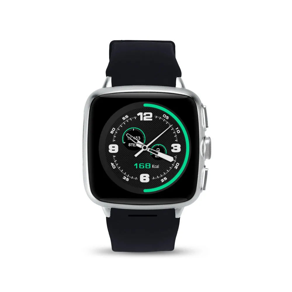 Z01 smart watch with 1.54 inch HD screen shown in black and white colour options on a wrist.