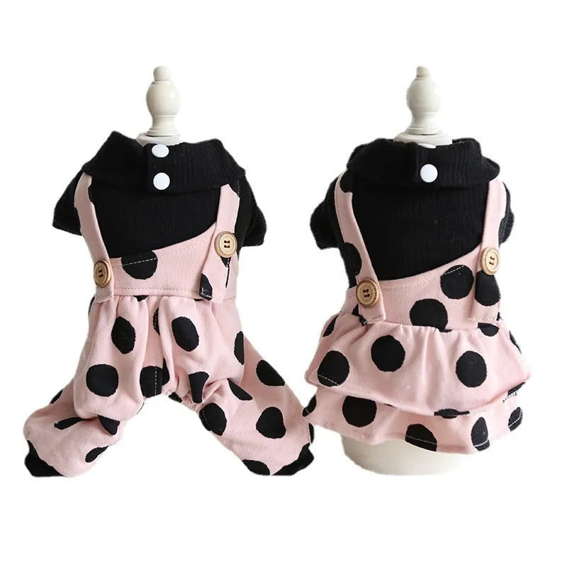 Adjustable lapel strap dog clothing in four-legged and skirt styles, sizes XS to XL