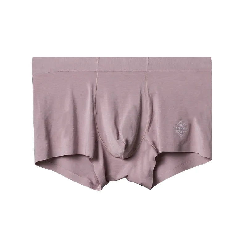 Men's seamless modal underwear in mid waist style showing hip lifting and body shaping design