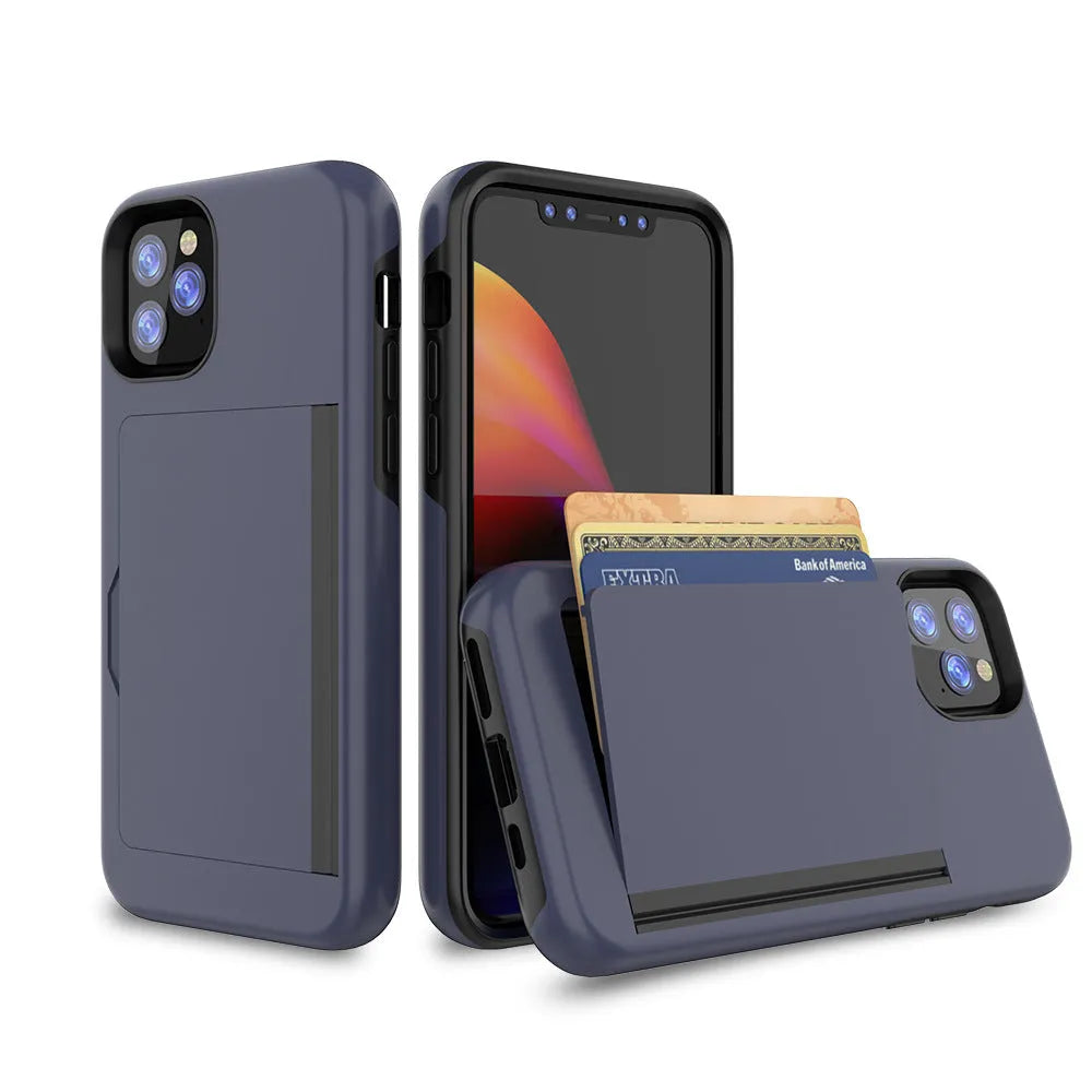 Solid colour mobile phone back cover for iPhone 11 in black, red, pink, blue, dark blue, or purple.