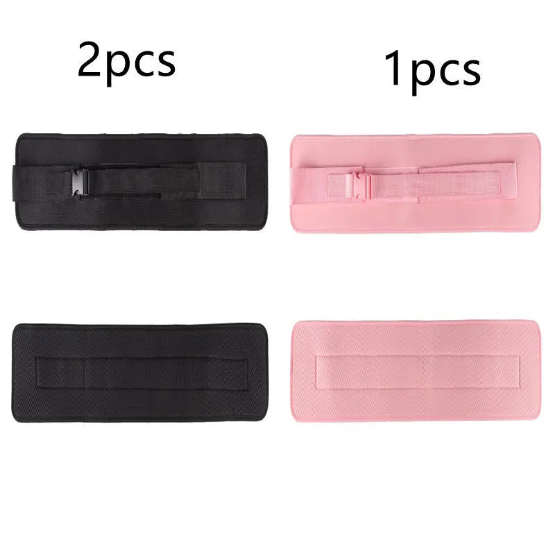 Black and pink weight-bearing hip bridge training belt for dumbbell barbell exercises with lumbar support