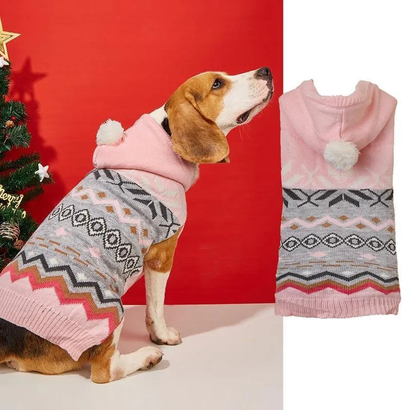 Diamond pattern pet sweater for dogs in acrylic knit material