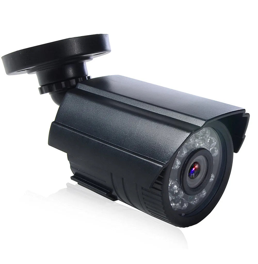 Black AHD HD waterproof security camera with infrared night vision for 720P surveillance