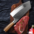 Stainless steel kitchen knife with 40cr13 forged blade measuring 320mm in length.