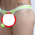 Men's Ice Silk nylon briefs with elephant nose design in multiple colour options on size chart