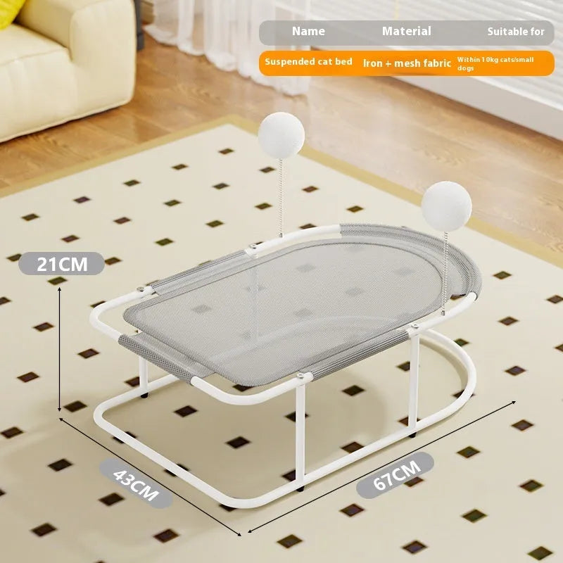 Large grey breathable fabric cat kennel with removable bracket design